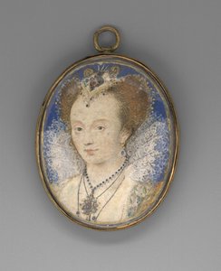 Portrét ženy, asi 1590 (pergamen položený na kartě) od Nicholas Hilliard