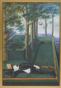Portrét ležícího šlechtice na zarostlém dvoře; Portrét Henryho Percyho, 9. hraběte z Northumberlandu od Nicholas Hilliard