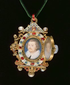 Gresley Jewel s miniaturními portréty sira Thomase Gresleyho a jeho nevěsty Catherine Walsingham (viz také 14569)