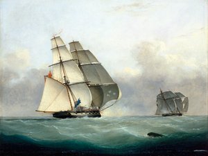 Zajetí otrokáře "Gabriel" lodí HMS "Acorn", 6. července 1841 od Nicholas Matthews Condy