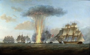 H.M.S. "Lively" zajímá španělskou fregatu "Clara" u mysu Svaté Marie, asi 1806
