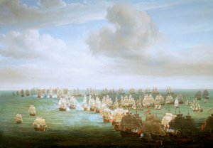 Bitva u Trafalgaru, 21. října 1805, začátek akce, asi 1808 (olej na plátně) od Nicholas Pocock