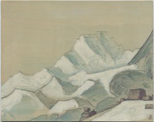 Himaláje za mraky, skica, 1933 od Nicholas Roerich