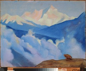 Himaláje (Tibet). Dílo Nicholase Roericha (1874-1947), tempera na kartonu od Nicholas Roerich