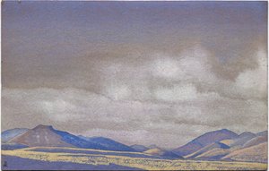 Mongolsko, Hills of Chahar, 1936 od Nicholas Roerich