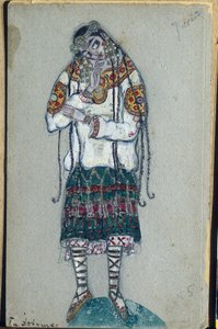 Mladá dívka, kostýmní návrh pro balet Igora Stravinského "Svěcení jara", 1912 od Nicholas Roerich