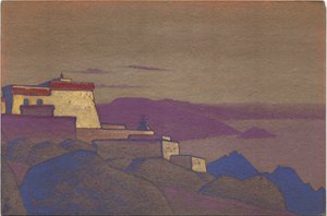 Tibet, klášter Gelukpa, 1936 od Nicholas Roerich