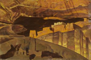 Ruiny Bílého domu v Canyon De Chelly, 1921 od Nicholas Roerich