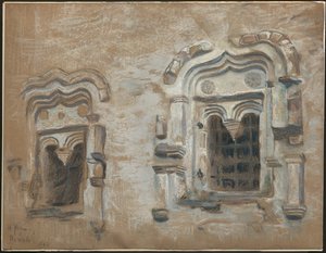 Okna domu ze 17. století, Pskov, z "Studie z cesty po starých ruských městech", 1903 od Nicholas Roerich