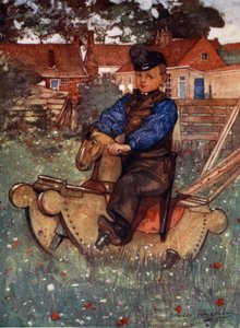 Chlapec z Veere obkročmo na houpacím koni, 1904 od Nico Jungman