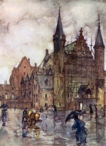 Binnenhof, Haag (barevné lito) od Nico Jungman