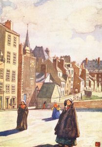Ulice v Granville (barevná litografie) od Nico Jungmann