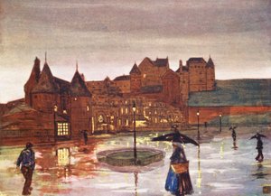 Brána, Dieppe (barevná litografie) od Nico Jungmann