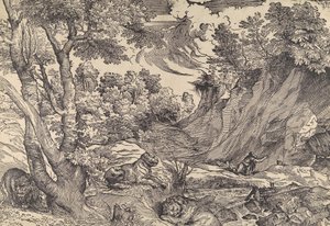 Sv. Jeroným v divočině, polovina 16. stol., polovina 16. stol. od Nicolò Boldrini.