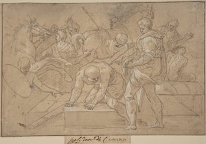 Historická studie kompozice scény pro Chapelle de Guise, 16. století. od Nicolò dell