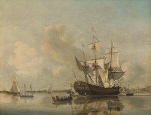 Fregata námořnictva „Rotterdam“ na Maas u Rotterdamu