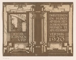 Návrh kapely pro: Zpráva dne Škola kreslení a uměleckých řemesel pro dívky v Amsterdamu kolem roku 1920 od Nicolaas van de Vecht