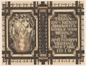 Návrh kapely pro: Zpráva dne Škola kreslení a uměleckých řemesel pro dívky v Amsterdamu kolem roku 1919 od Nicolaas van de Vecht