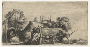 Krajina se studnou a povozem od Nicolaes Anthoni Flinck (attributed to)