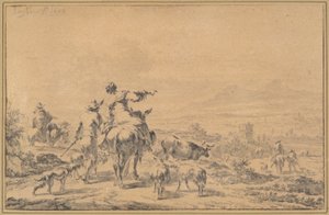 Pastevci v italské krajině od Nicolaes Berchem