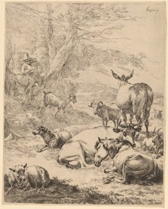 Odpočívající stádo. od Nicolaes Berchem