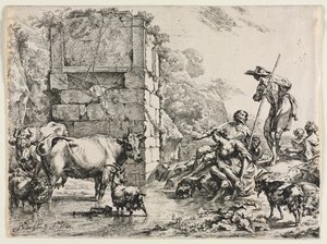 Pití krávy od Nicolaes Berchem
