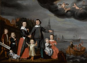 Kapitán Job Jansse Cuijter a jeho rodina, 1659 od Nicolaes Maes