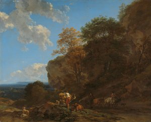 Italská krajina od Nicolaes Pietersz Berchem