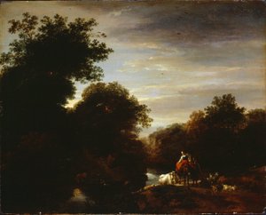 Rolníci u Fordu od Nicolaes Pietersz. Berchem