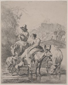 Přechod přes řeku od Nicolaes Pietersz. Berchem