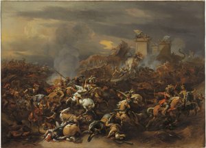 Bitva mezi Alexandrem a Pórem od Nicolaes Pietersz. Berchem