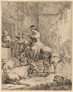 Zbytek před hostincem od Nicolaes Pietersz Berchem