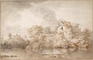 Říční krajina poblíž Montfoortu od Nicolaes Pietersz. Berchem