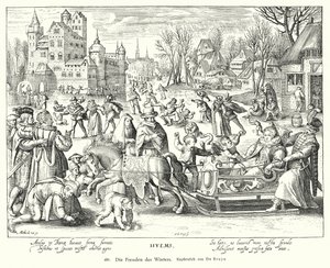 Radosti zimy (mědirytina) od Nicolaes de (after) Bruyn