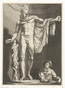 Apollo Belvedere Apollo Pythivs (název na objektu) Tři antické sochy v Římě po Goltziovi (název série) od Nicolaes de Bruyn