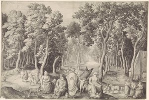 Rolnická rodina v lese od Nicolaes de Bruyn