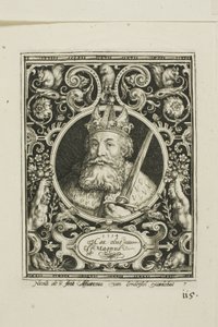 Karel Veliký, sedmý talíř z knihy Devět hodnostářů od Nicolaes de Bruyn