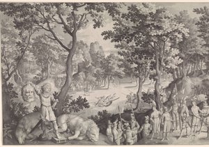 David v Goliášovi od Nicolaes de Bruyn
