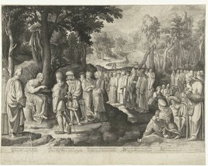 Jan Křtitel káže zástupu od Nicolaes de Bruyn