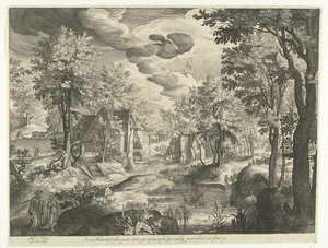 Krajina s Hagar a Ismaelem od Nicolaes de Bruyn