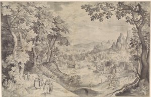 Krajina s lovem jelenů od Nicolaes de Bruyn