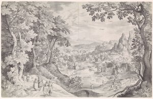 Krajina s lovem jelenů od Nicolaes de Bruyn