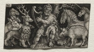 Orpheus okouzlující zvířata, 1594. od Nicolaes de Bruyn