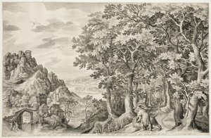 Samson zabije lva od Nicolaes de Bruyn