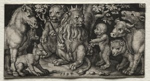 Král zvířat, 1594. od Nicolaes de Bruyn