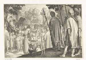 Triumfální průvod Josefa ve faraonově voze Příběh Josefa (název série) od Nicolaes de Bruyn