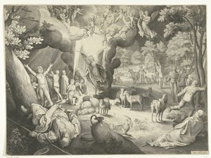 Zvěstování pastýřům od Nicolaes de Bruyn