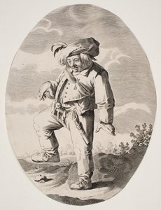 Tančící farmář s ptákem ve své mouše od Nicolaes van Lijnhoven