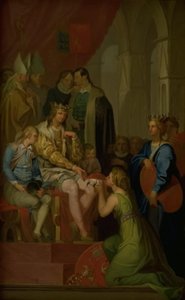 Christian I. Povyšuje provincii Holstein na vévodský stát v roce 1460 od Nicolai Abildgaard
