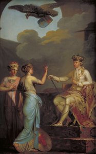 Christian VII Sjednocení vévody s královskou částí Holštýnska v roce 1773 od Nicolai Abildgaard